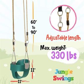 img 2 attached to 🌴 Jungle Swings Full Bucket Swing - Outdoor Baby Swing Set with Rope Straps and Carabiners - For Kids 6 Months and Up