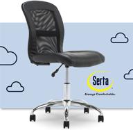 🪑 serta 48740 essential mesh low-back computer desk task chair: no arm, home office or conference room, black faux leather logo