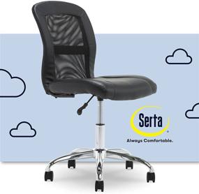 img 4 attached to 🪑 Serta 48740 Essential Mesh Low-Back Computer Desk Task Chair: No Arm, Home Office or Conference Room, Black Faux Leather