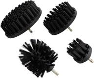 🔧 nylon scrubber drill attachment cleaning brush set for tough outdoor jobs - 4pc set with black hard bristles, compatible with 1/4in power drill logo