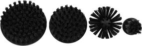 img 2 attached to 🔧 Nylon Scrubber Drill Attachment Cleaning Brush Set for Tough Outdoor Jobs - 4pc Set with Black Hard Bristles, Compatible with 1/4in Power Drill