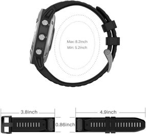 img 1 attached to 📿 Premium 22mm Silicone Watch Band for Garmin Fenix 5, 6, Forerunner 935, 945 & More - Soft Sport Strap Replacement Wristband