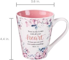 img 2 attached to Inspirational Plum Floral Coffee Cup for Women - 🌸 Trust In The Lord Proverbs 3:5 Bible Verse - 13-Ounce Ceramic