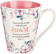 inspirational plum floral coffee cup for women - 🌸 trust in the lord proverbs 3:5 bible verse - 13-ounce ceramic logo