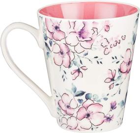 img 3 attached to Inspirational Plum Floral Coffee Cup for Women - 🌸 Trust In The Lord Proverbs 3:5 Bible Verse - 13-Ounce Ceramic