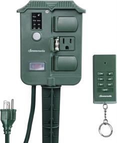 img 4 attached to 🌳 DEWENWILS Outdoor Power Stake Timer with Photocell & Wireless Remote Control: 6 Waterproof Grounded Outlets, Raintight & UL Listed, Green