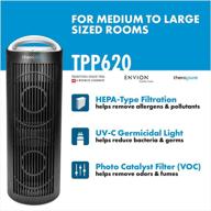 🌬️ envion therapure tpp620 tower air purifier black with handle, 4-step purification, and hepa-type filter logo