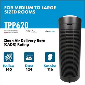 img 1 attached to 🌬️ ENVION Therapure TPP620 Tower Air Purifier Black with Handle, 4-Step Purification, and HEPA-Type Filter