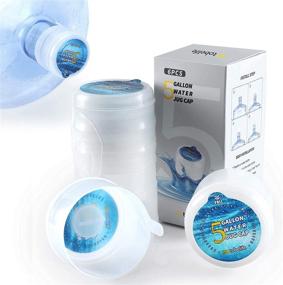 img 3 attached to 💧 Non-Spill Replacement Caps for 6 Pack Gallon Water Bottles - Ideal for 55mm 2, 3, and 5 Gallon Water Jugs