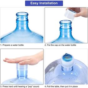 img 1 attached to 💧 Non-Spill Replacement Caps for 6 Pack Gallon Water Bottles - Ideal for 55mm 2, 3, and 5 Gallon Water Jugs