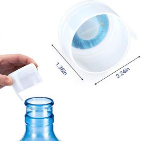 img 2 attached to 💧 Non-Spill Replacement Caps for 6 Pack Gallon Water Bottles - Ideal for 55mm 2, 3, and 5 Gallon Water Jugs