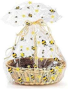 img 1 attached to Must-Have CakeSupplyShop Exclusive: 5pack BumbleBee Large (25inchx 30inch) Bee Cello Gift Basket Wrapping Bags for Stunning Packaging