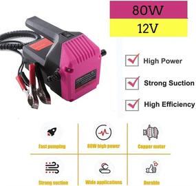 img 2 attached to Cocoyes Colinea 12V 80W Marine Oil Change Pump Extractor - Electric Oil Pump for Car, Ship, Truck, Motorcycle (Pink) - Optimal Choice for Oil Changes