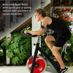 img 1 attached to Enhanced Grey ActionSleeve 2 Armband for Apple Watch 44mm – Optimize Your Wrist-Free Experience during Sports and Activities