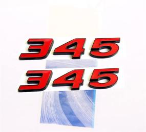 img 1 attached to 🔴 2x OEM черные значки эмблемы 345 3D логотипа для замены красного 345
