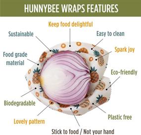 img 2 attached to 🐝 HUNNYBEEE Beeswax Reusable Food Wraps - (3 packs) Sustainable Beeswax Wrap, Organic Eco-friendly Bees Wrap, Storage Bags, Cheese Bee Wrappers Cling, Wax Paper for Food - Beeswax Wrap Sustainable Products