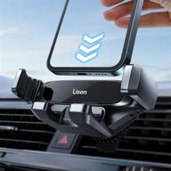 lisen auto-lock phone holder for car vent - gravity cell phone car mount air vents, secure & sturdy, one-handed operation, compatible with 4-6.7 inches iphone & smartphones логотип