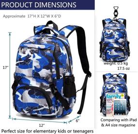img 2 attached to Stylish and Durable 🎒 BLUEFAIRY Camouflage Elementary Lightweight Backpacks