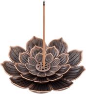 oiiki brass lotus incense holder: stylish multi-layer stick burner for indoor outdoor use (16 holes) logo