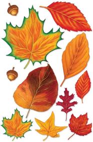 img 1 attached to 🍁 Beistle Fall Leaf Cutouts: Vibrant Assorted Sizes, 11-Piece Pack