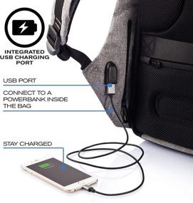 img 2 attached to XD Design Bobby Original Anti-Theft Laptop USB Backpack Grey (Unisex Bag)