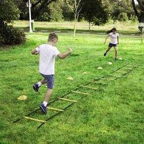 img 3 attached to Enhance Footwork with CANPPNY Speed Agility Training Kit: Agility Ladder, Disc Cones, Resistance Parachute - Boost Performance in Any Sport!