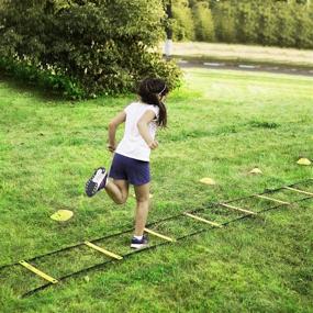 img 2 attached to Enhance Footwork with CANPPNY Speed Agility Training Kit: Agility Ladder, Disc Cones, Resistance Parachute - Boost Performance in Any Sport!