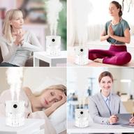 🌬️ 2l rechargeable cool mist humidifier with double spray nozzle & night light - ideal for home, bedroom, office, yoga, gym - white logo