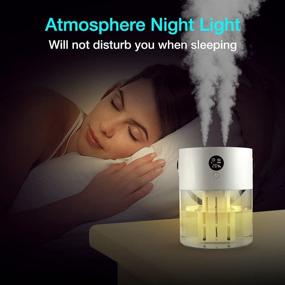 img 2 attached to 🌬️ 2L Rechargeable Cool Mist Humidifier with Double Spray Nozzle & Night Light - Ideal for Home, Bedroom, Office, Yoga, Gym - White