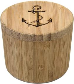 img 4 attached to 🎍 Bamboo Salt Box Container – Ideal for Salt, Spices, Herbs, Seasoning & More | Magnetic Swivel Lid | 1-Tier (Anchor Design)