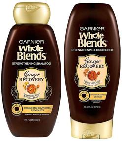 img 4 attached to 🌿 Garnier Whole Blends Haircare - Ginger Recovery - Strength Shampoo &amp; Conditioner Set - 12.5 FL OZ (370 mL) Per Bottle - One Set