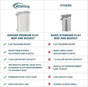 img 3 attached to 🧹 Oshang Hands-Free Flat Floor Mop and Bucket Set – Stainless-Steel Handle, 2 Washable & Reusable Microfiber Pads – Ideal for Efficient Home Floor Cleaning