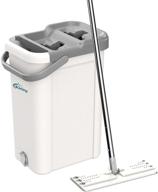 🧹 oshang hands-free flat floor mop and bucket set – stainless-steel handle, 2 washable & reusable microfiber pads – ideal for efficient home floor cleaning logo