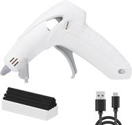 🔌 t tovia wireless hot glue gun, mini cordless rechargeable hot melt gun kit with 30pcs clear and black glue sticks for diy crafts, home decoration, daily repairs - battery operated (white) logo