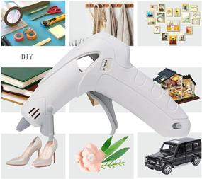 img 2 attached to 🔌 T TOVIA Wireless Hot Glue Gun, Mini Cordless Rechargeable Hot Melt Gun Kit with 30pcs Clear and Black Glue Sticks for DIY Crafts, Home Decoration, Daily Repairs - Battery Operated (White)