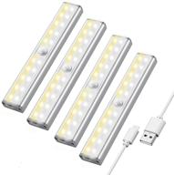 enhance your closet organization with 20 led motion sensor light bulbs - 3 🔦 color modes - 4 pack rechargeable cabinet lights & 6 magnetic strips - easy stick-on! логотип