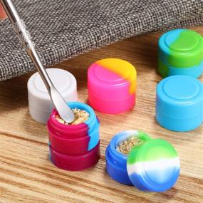 img 1 attached to 🔥 100 Count 2ml Silicone Wax Containers - Non-Stick Oil Kitchen Wax Containers with Carving Tool and Silicone Mat - for Home, Kitchen, and Travel - Random Color