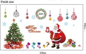 img 1 attached to 🎄 YULOONG Рождественские статические наклейки: Санта Клаус, ёлка, снеговик, снежинка, олень - съемные виниловые пластины для окон, дверей, стен, витрин - наклейка для домашней декорации.