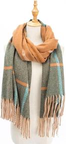 img 3 attached to Hutop Cashmere Stylish Tassels Scarves Women's Accessories for Scarves & Wraps