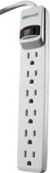 woods 41434 power strip: a reliable 6-outlet solution with overload safety, 6ft cord - white logo