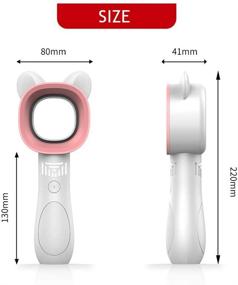 img 3 attached to 🐱 Cute Cat Ear Shape Fan: Rechargeable, Lightweight, Portable - Leafless Mini Handheld USB Fan