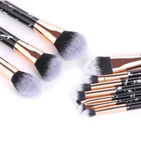 img 1 attached to 10-Piece Marble Eyeshadow Makeup Brush Set - Professional Brushes for Concealer, Eyeliner, Eyebrow, Foundation, and Face, Ideal for Travel and Cosmetic Application