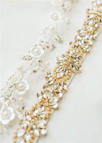 img 1 attached to 💎 SWEETV Crystal Rhinestone Bridal Belt Sash - Elegant Wedding Dress Belt Applique for Bridesmaid and Gown