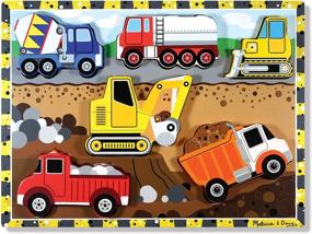img 4 attached to 🚧 Discover the Durability and Fun of Melissa & Doug Construction Vehicles Wooden Toys!