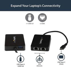 img 3 attached to 🔌 StarTech.com USB-C to Dual Gigabit Ethernet Adapter with USB 3.0 (Type-A) Port - Fast Data Transfer, Type-C Gigabit Network Adapter (US1GC301AU2R)