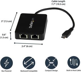 img 1 attached to 🔌 StarTech.com USB-C to Dual Gigabit Ethernet Adapter with USB 3.0 (Type-A) Port - Fast Data Transfer, Type-C Gigabit Network Adapter (US1GC301AU2R)