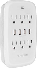 img 4 attached to Grenprofa 6-Outlet Wall Plug Extender with 4 USB Ports - Multi Plug Outlet Adapter Wall 🔌 Surge Protector - Electrical Outlet Expander with USB Ports - ETL Listed (4.8A Total, 15A/1875W, 900 Joules)