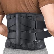 👍 upgrade 2021 lower back pain relief brace - lumbar support belt for men, herniated disc, sciatica, scoliosis - 360° max support with removable steel stays - for women and men логотип