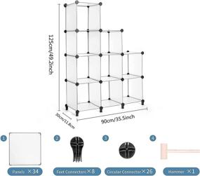 img 2 attached to 📦 Cube Storage Organizer - AWTATOS DIY Plastic Closet Storage Shelves, Stackable Modular Storage System with 9 Cubes and Mallet - Perfect Storage Solution for Home, Office, Bedroom, in Translucent White