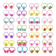🎀 cartoon elastic hair ties set - pack of 50 (25 pairs) for little girls' small ropes - ponytail holders for toddlers logo